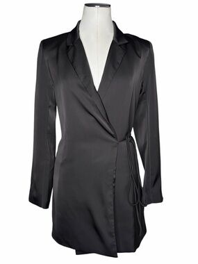 Vine Tree Black Tuxedo Wrap Dress size Small
